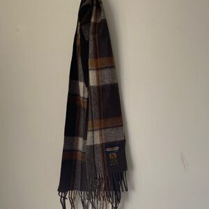 Hardy Amies Checkered Scarf in Black, Brown, and Gray